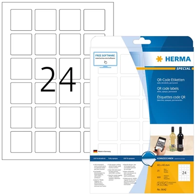 Etikett Herma special QR-kod 40x40mm 600st/fp