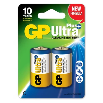 Batterier GP Ultra Plus Alkaline LR14 2st/fp
