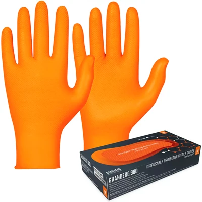 Nitrilhandske Kemikalie 114.960 Orange strl S - 2XL