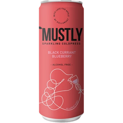 MUSTLY Black Currant, Blueberry 24x33 cl PANT 1 KR