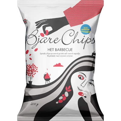 Bjäre Chips Het Barbecue 18x200g