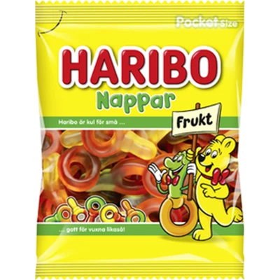 Haribo Nappar, Frukt 24x80 g.