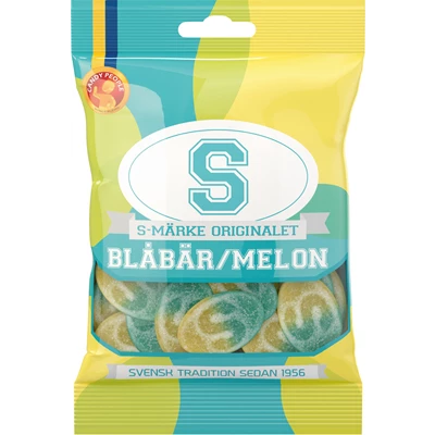 S-märke Påse Blåbär/Melon 18x80 g
