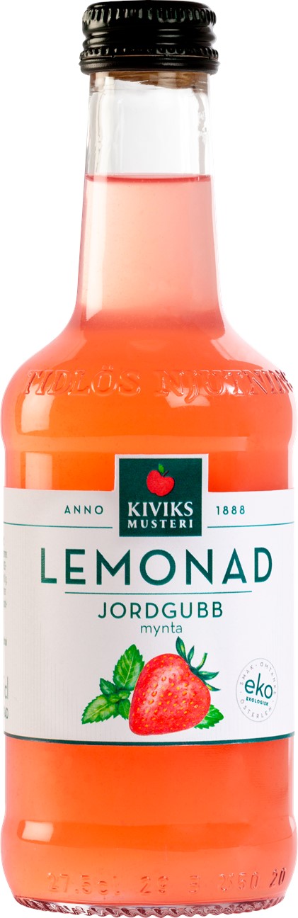 Kiviks Lemonad Jordgubb/Mynta EKO 27,5cl 12st/koll