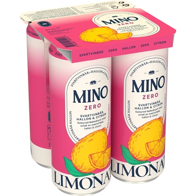Mino Zero Svartvinbär, Hallon & Citron 33cl 24st