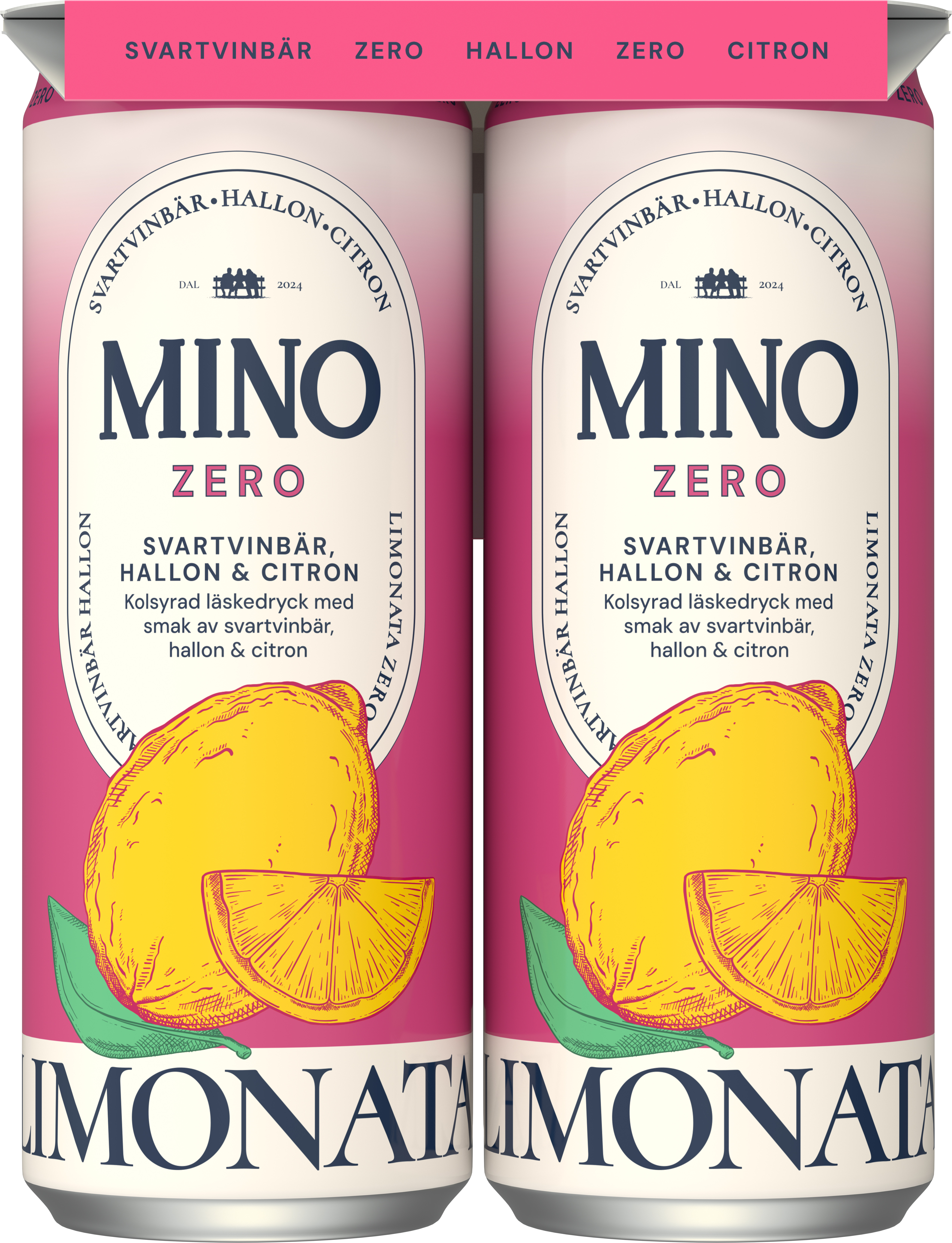 Mino Zero Svartvinbär, Hallon & Citron 33cl 24st