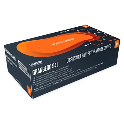 Nitrilhandske Kemikalie 114.941 Orange strl S 100s