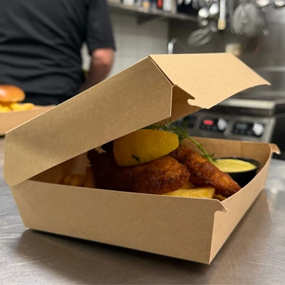 Hämtbox Papper Brun/Brun 190x150x80mm 150st