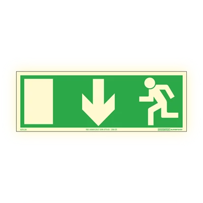 Skylt Utrymningsväg Rakt fram Supernova 297x105mm 