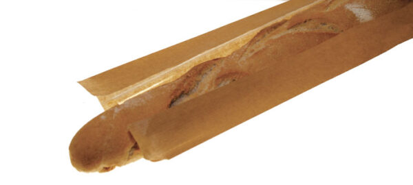 Baguettepåse perforer fönster Brun 170x570mm 500st