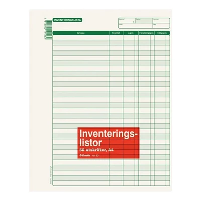 Inventeringslista A4 50 Blad