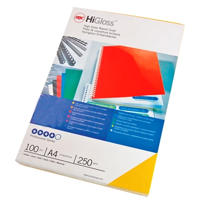 Kartongomslag HiGloss A4 250g vit 100/fp