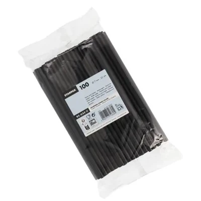 Sugrör Återanvändbara Ø7mm 22cm Svart 100st/fp