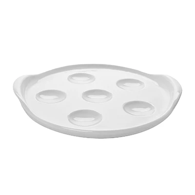 Snigelfat Ø19cm med sex hål i porslin Vit