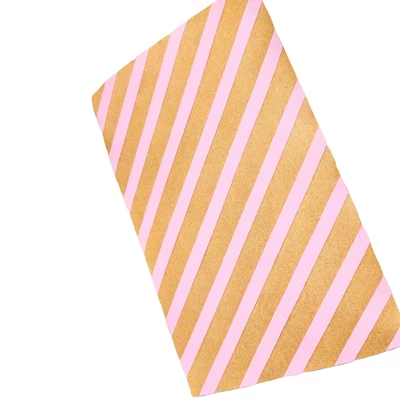 Blompapper rulle 75cm 8kg Brunt ribbat Rosa ränder