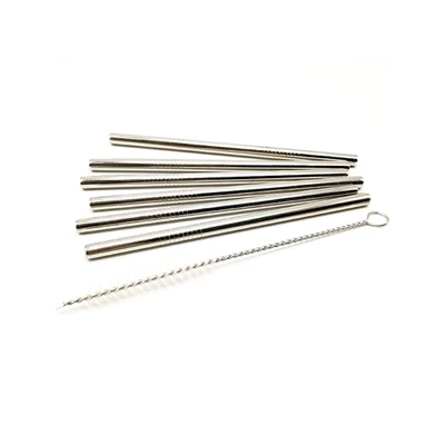 Sugrör raka ink borste 14cm Rostfritt 6st/fp