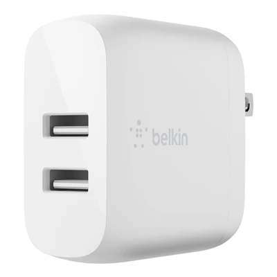 Väggladdare Belkin USB-A 12W X2 WHT