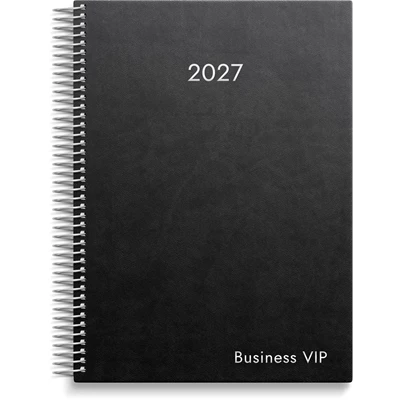 Kalender 2027 Business VIP svart konstläder