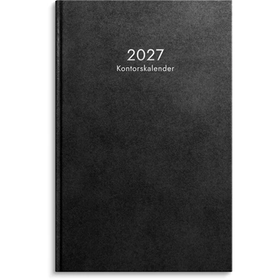 Kontorskalender 2027 svart konstläder