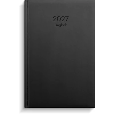 Dagbok 2027 svart konstläder