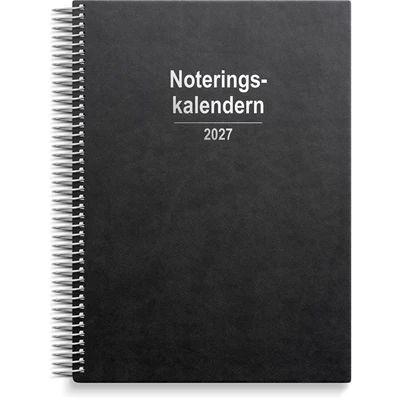 Noteringskalendern 2027 svart konstläder