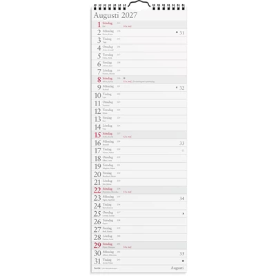 Väggkalender 2027 Lilla Månadskalendern