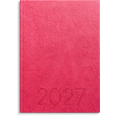 Kalender 2027 Weekly A5 rosa konstläder