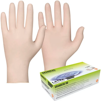 Latexhandske puderfri Offwhite 