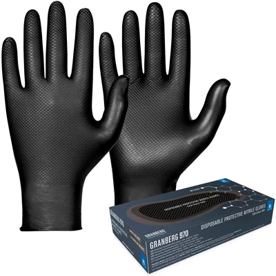 Nitrilhandske Kemikalie 114.970 Svart strl S - 2XL