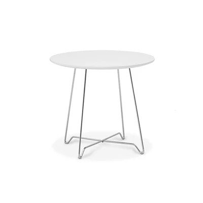 Soffbord Nina d50h46 Vit/Krom