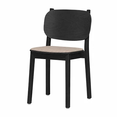 Stol Frank med klädd sits Björk Svartbets