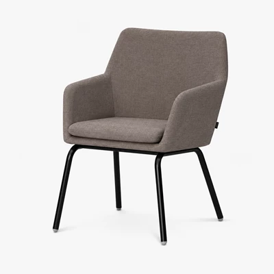 Karmstol Solo Grå/Beige Svarta ben