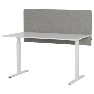 Bordsskärm Selma 1400x650x40mm 003 klämfäste Grå