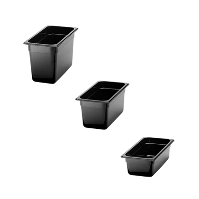 Kantin Svart polykarbonat GN 1/3