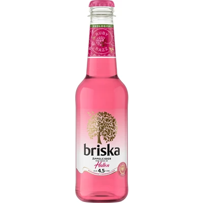 Cider Briska Hallon 4,5% 33cl PET 24st/kolli