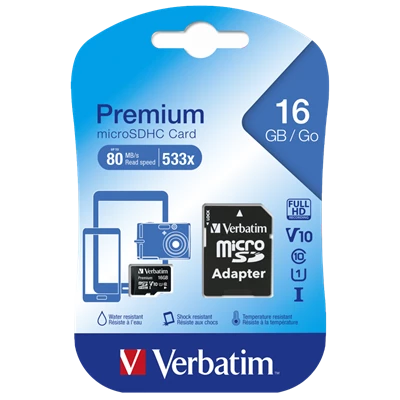 Minneskort Verbatim Micro SDHC 16 GB