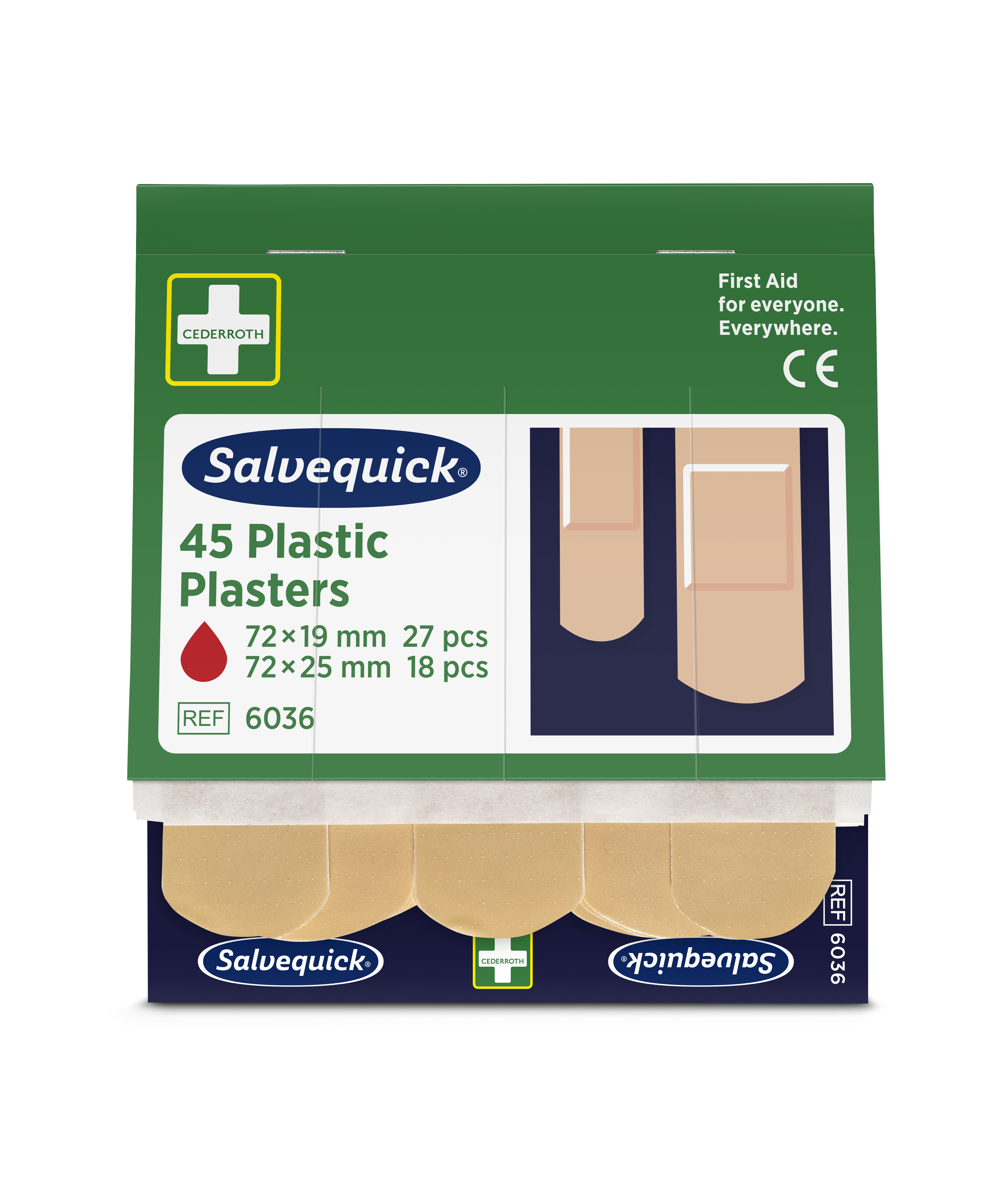 Plåster Plast 1-hjälpentavla 6-pack 6036