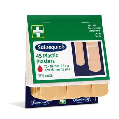 Plåster Plast 1-hjälpentavla 6-pack 6036