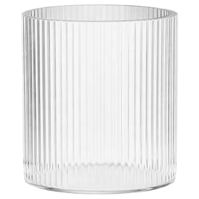 LED-Ljushållare Glass Ripple Ø80x85mm 6st/fp Trans