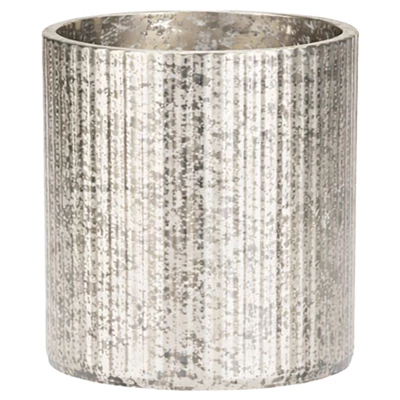 LED-Ljushållare Glass Ripple Ø80x85mm 6st Silver
